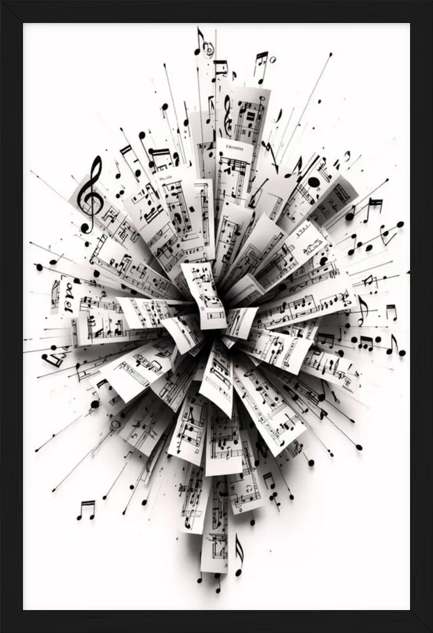 Black & White Music, framed