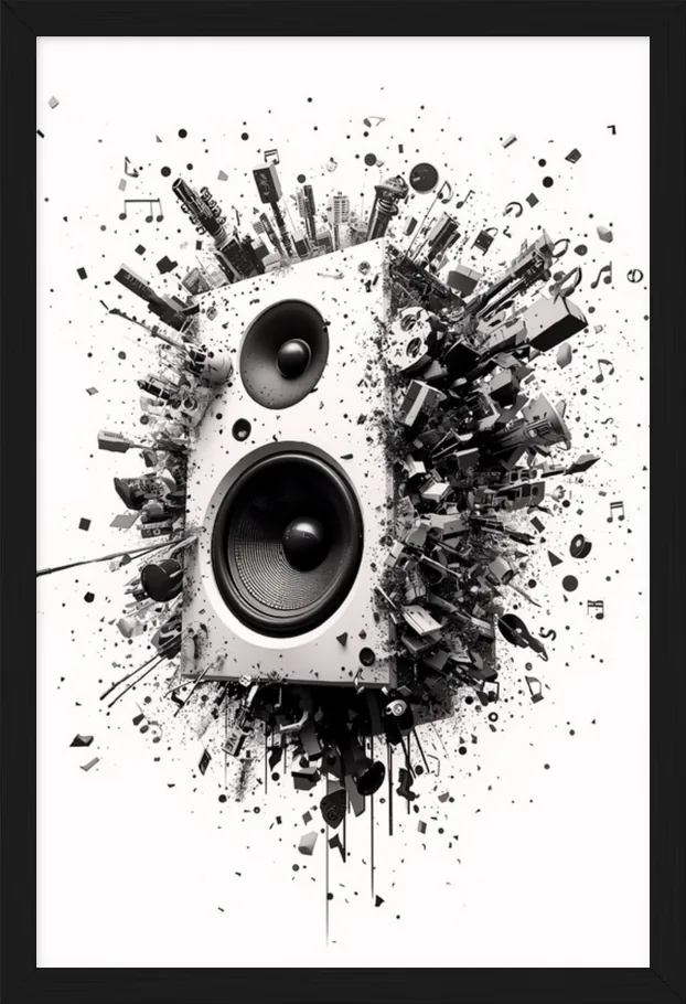 Black & White Music, framed