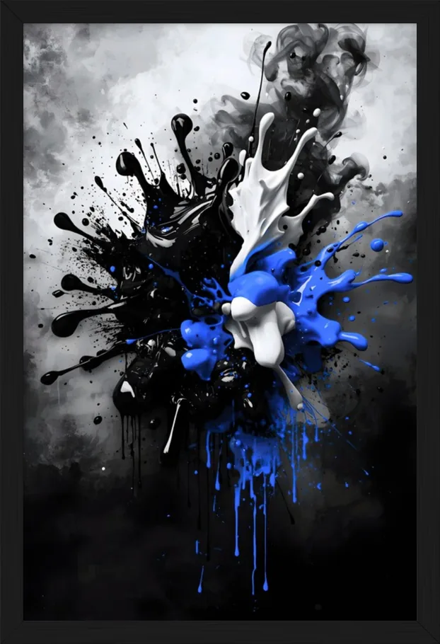 Blue Burst, framed