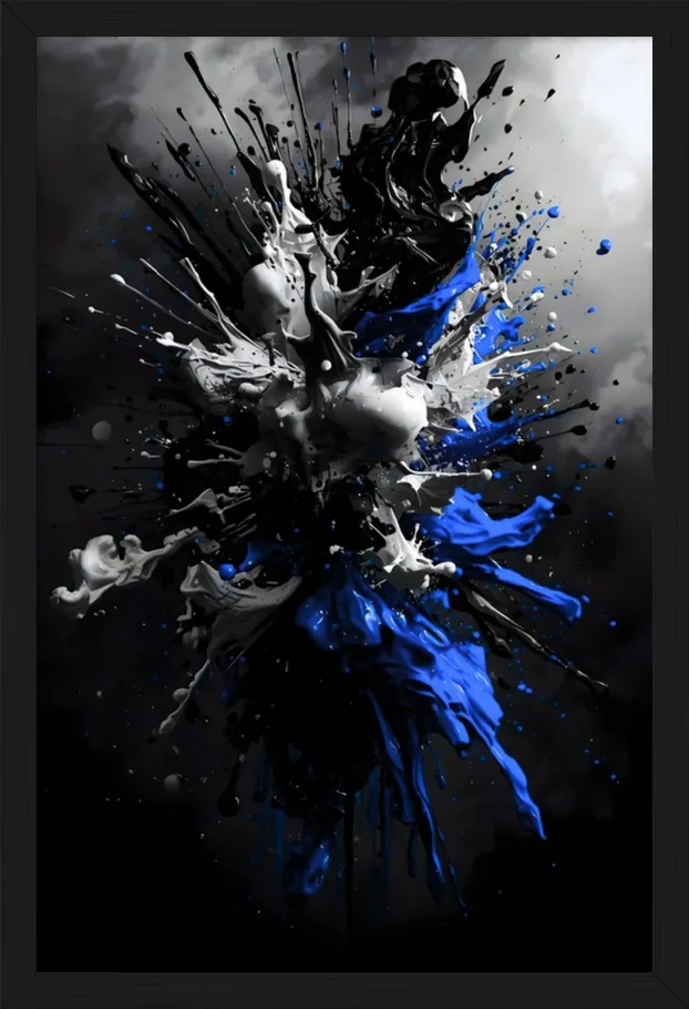 Blue Burst, framed