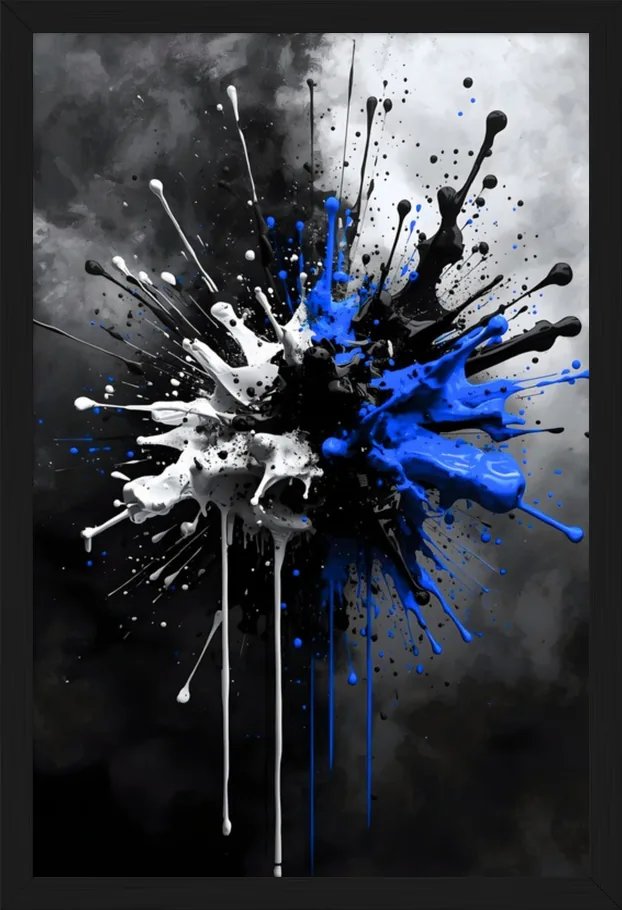 Blue Burst, framed
