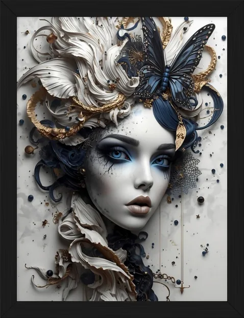 The Butterfly Crown, framed