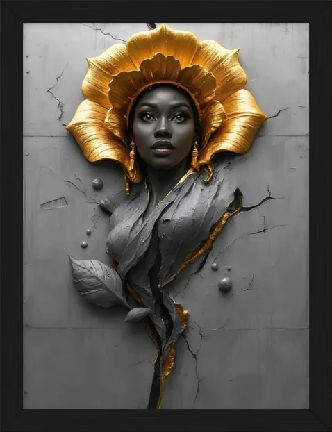 Gold Relief Queen, framed