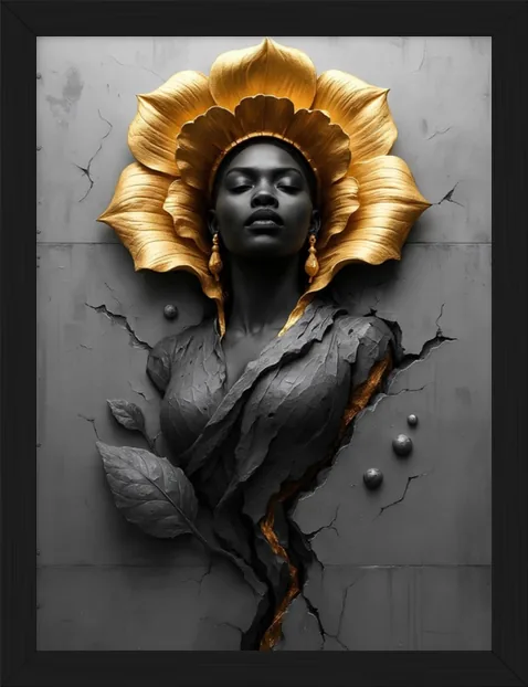 Gold Relief Queen, framed
