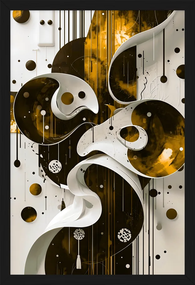 Gold Splash, piece 1 of 3, framed