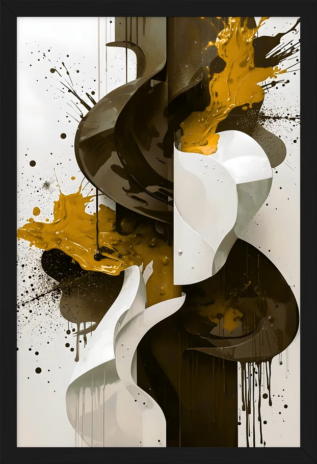 Gold Splash, piece 2 of 3, framed