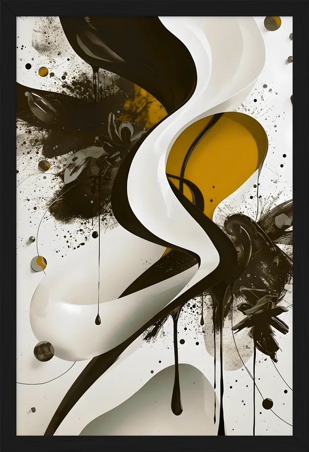 Gold Splash, piece 3 of 3, framed
