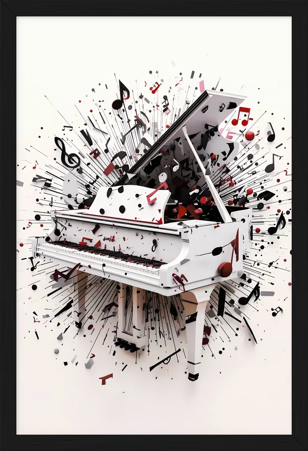 Piano & Saxophone, framed