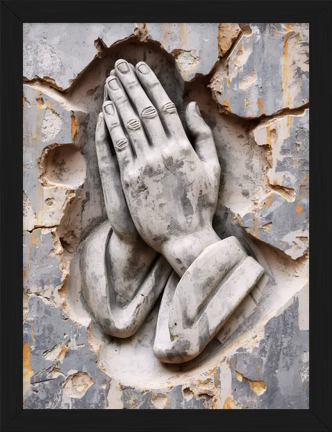 Praying Hands, framed