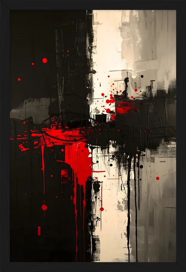Red, Black & Tan, framed