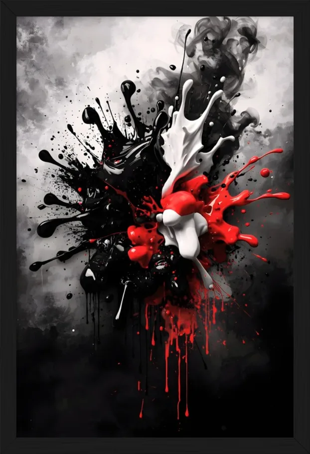 Red Burst, framed