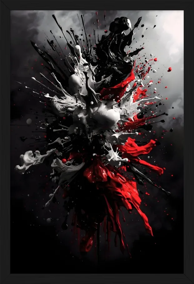 Red Burst, framed