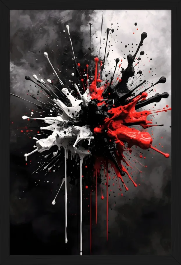 Red Burst, framed