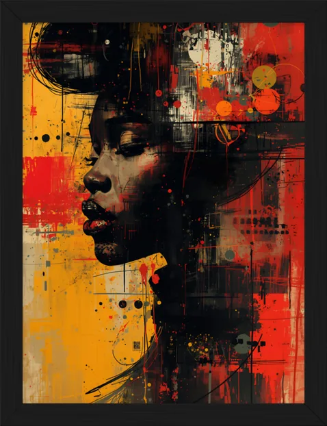 Red Pop Portrait, framed