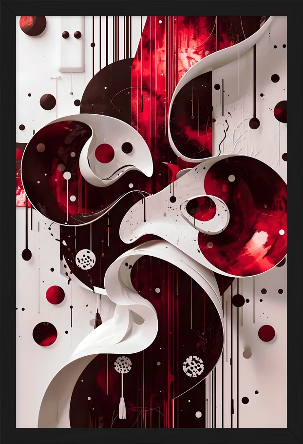Red Splash, framed