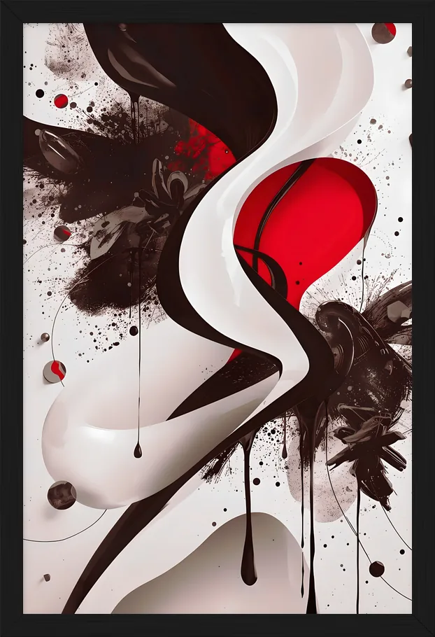 Red Splash, framed